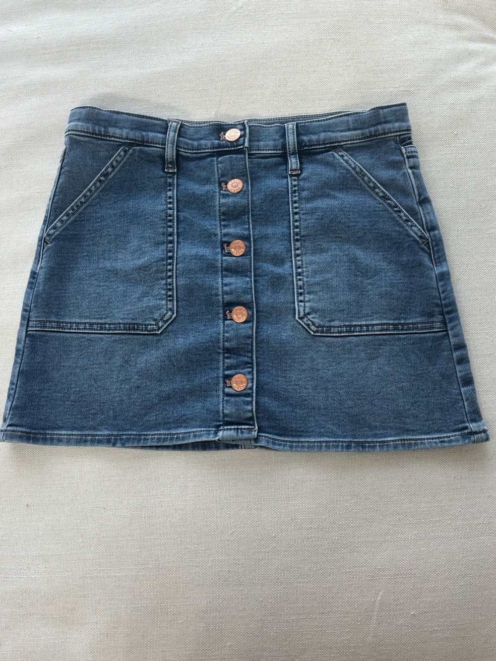 crewcuts J.Crew Girls Medium Wash Denim Button Skirt Size 14⁠
